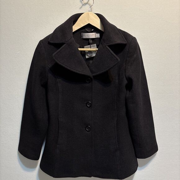 Sutton Studios for Bloomingdale’s Woman’s Single-Breasted Dark Gray Peacoat S 6 - Picture 1 of 7